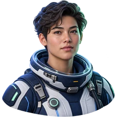 Fictional 3D astronaut profile for the proposed Space Industry ID